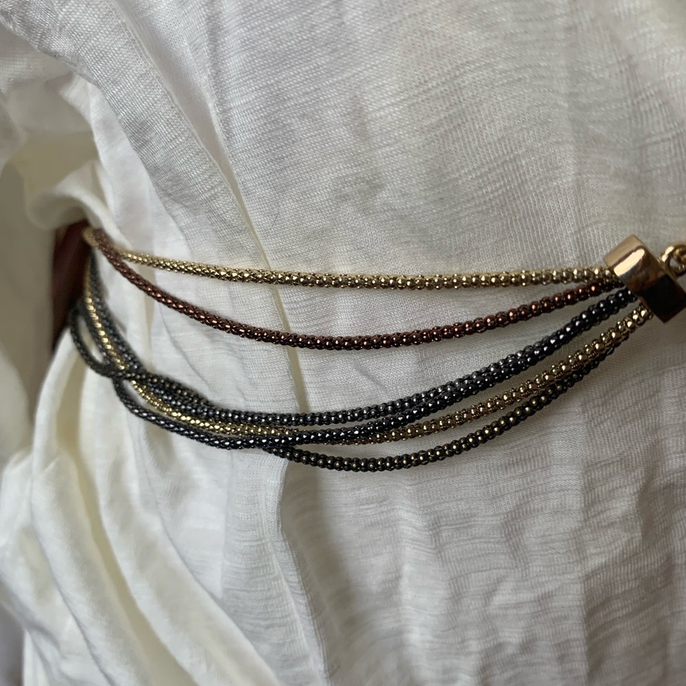 Multi colored metal chain belt - Picture 2 of 6